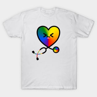 Stethoscope Emoji Heart Rainbow 2 T-Shirt